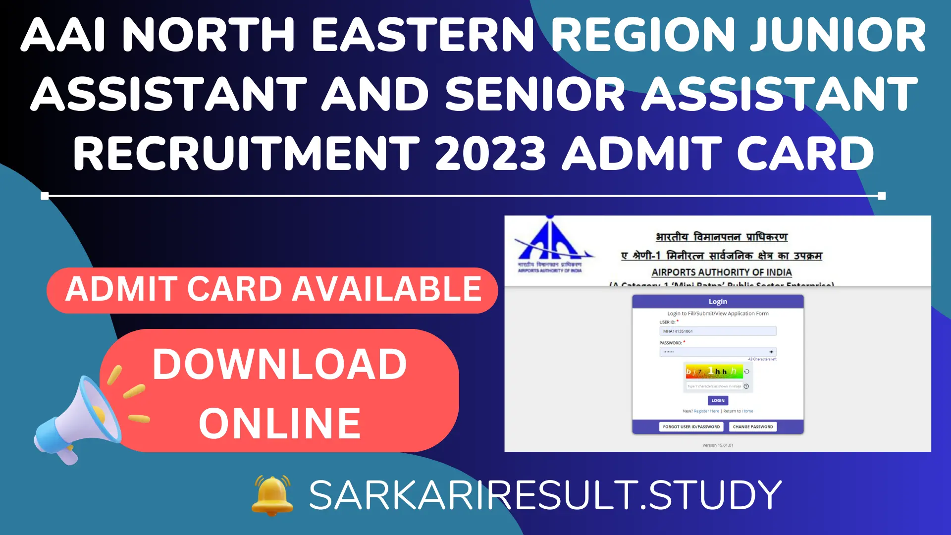 AAI NER Jr / Sr Assistant Admit Card 2024