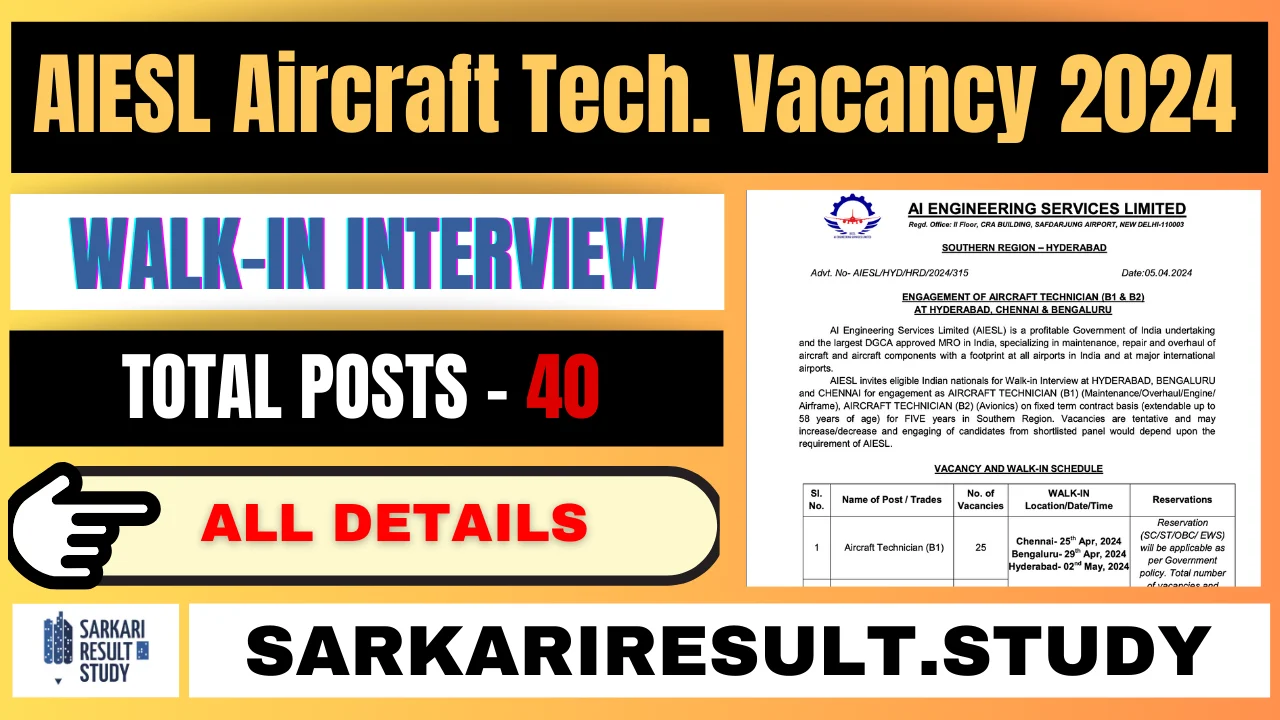 AIESL Aircraft Tech. Vacancy 2024