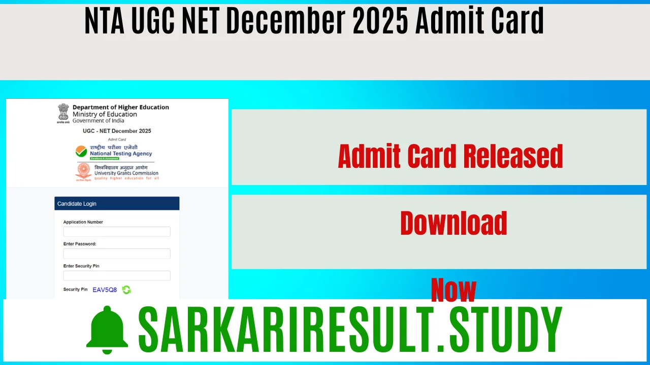 NTA UGC NET December 2025 Admit Card 