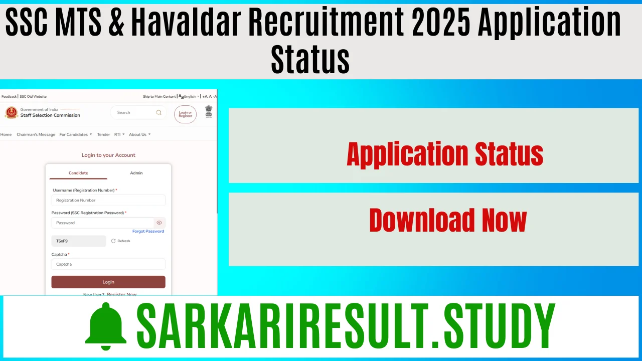 SSC MTS & Havaldar Recruitment 2025 Application Status 