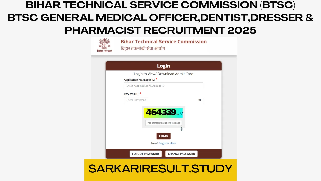 BTSC Dresser Admit Card 2025