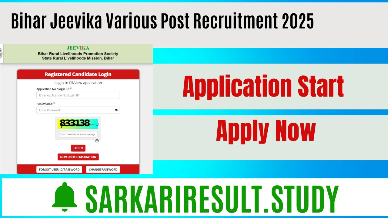 Bihar Jeevika Various Post Recruitment 2025