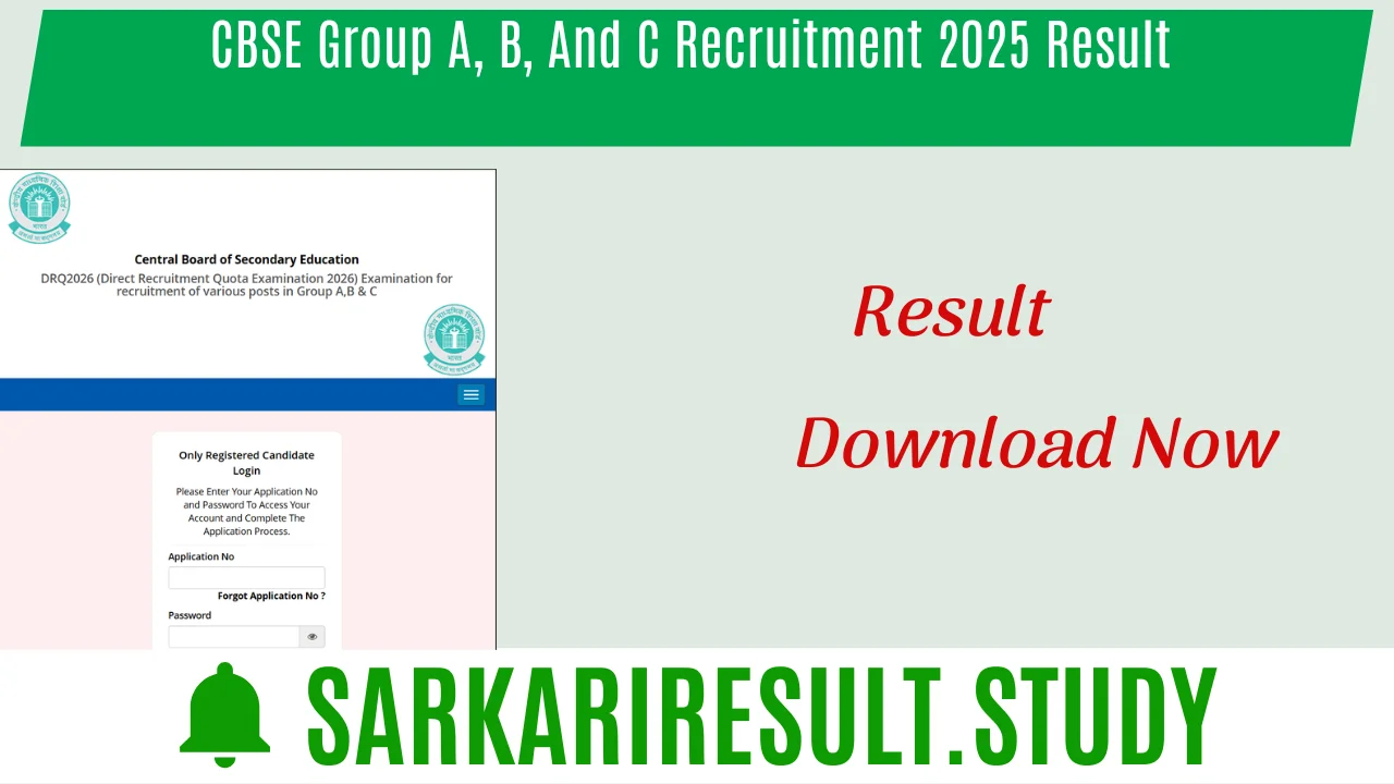  CBSE Group A, B, And C Recruitment 2025 Result 