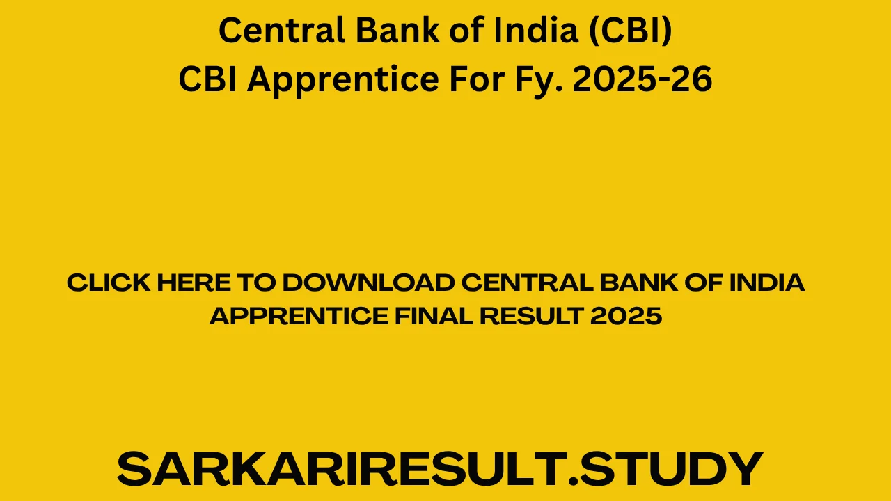 CBI Apprentice Final Result 2025