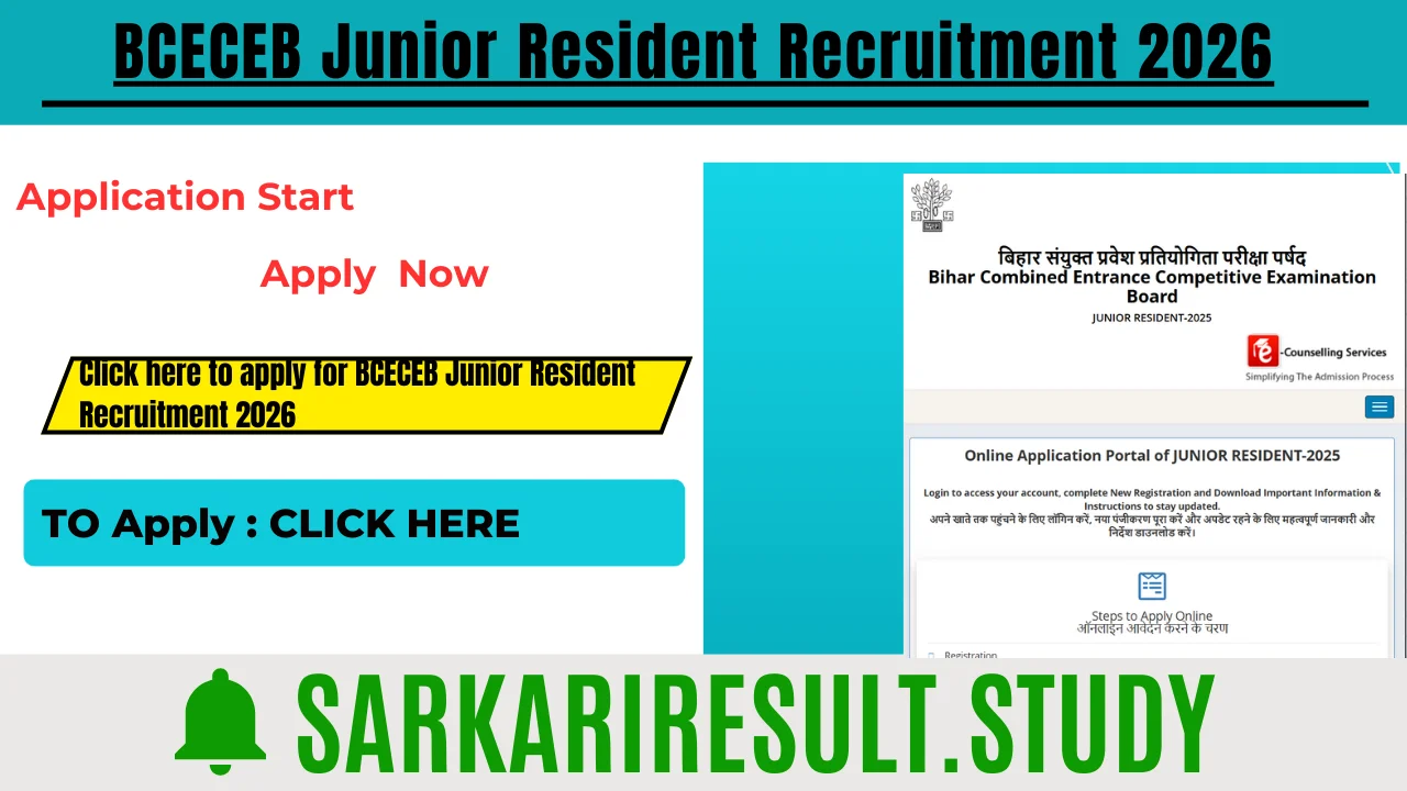 BCECEB Junior Resident Recruitment 2026