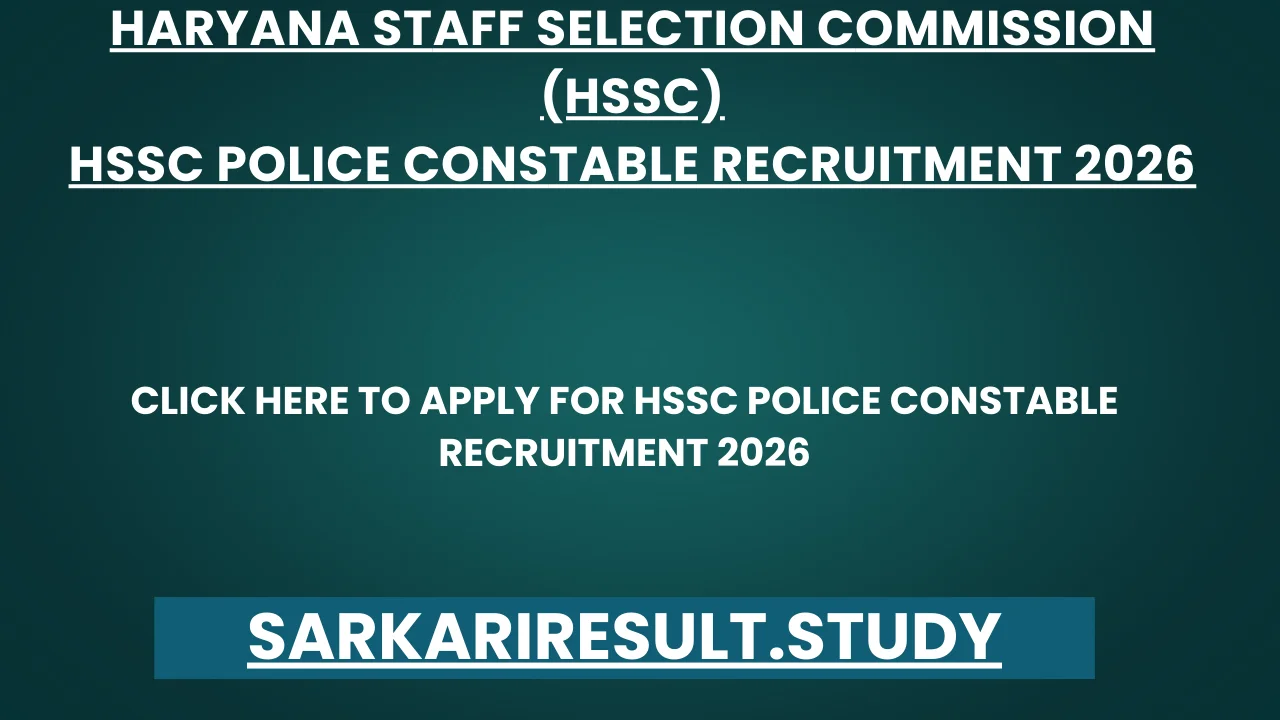 HSSC Police Constable Recruitment 2026