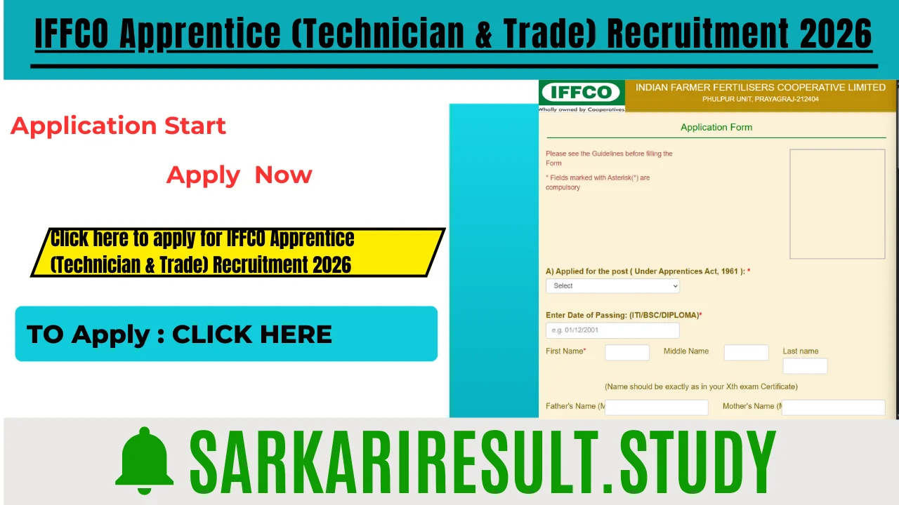 IFFCO Apprentice (Technician & Trade) Recruitment 2026