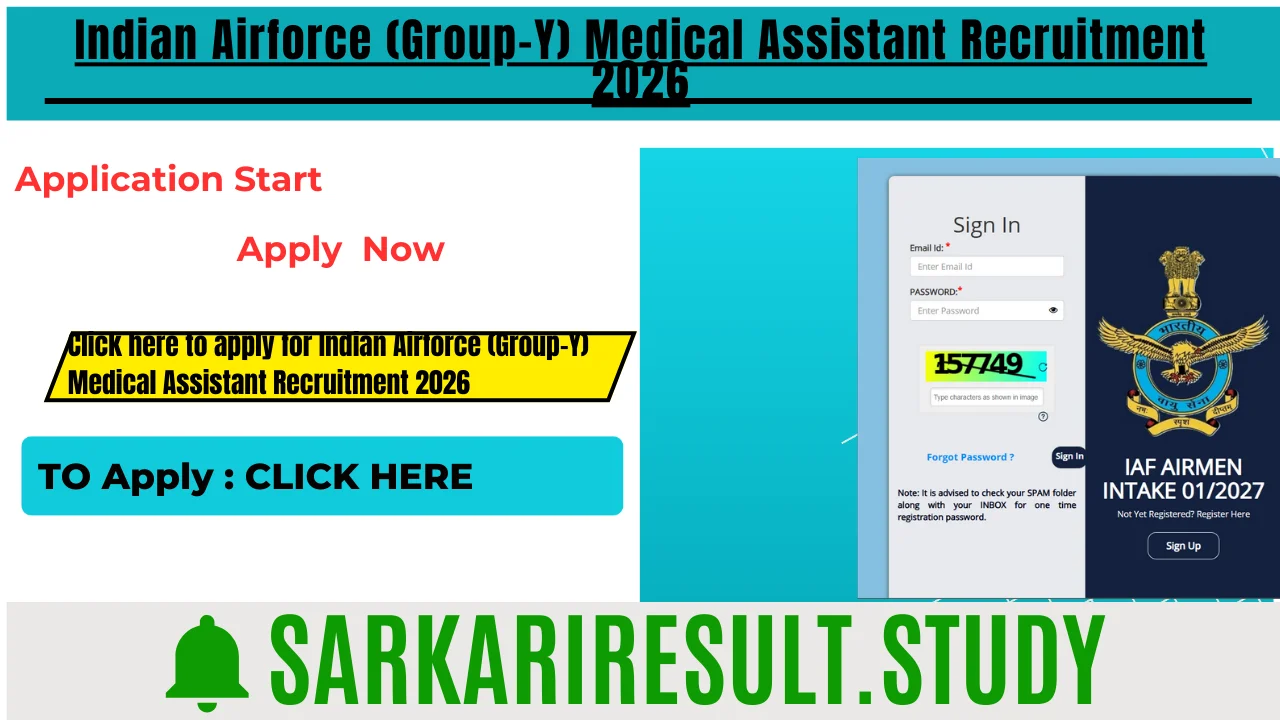 Indian Airforce (Group-Y) Medical Assistant Recruitment 2026