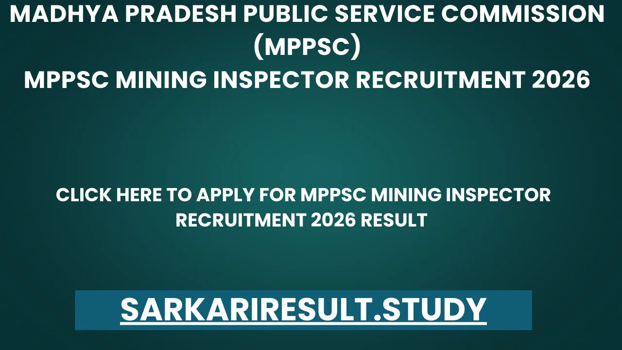 MPPSC Mining Inspector Recruitment 2025 Result 