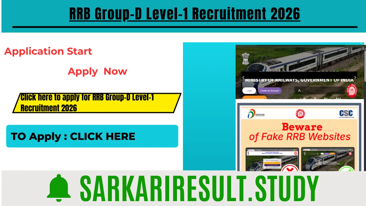 RRB Group-D Level-1 Recruitment 2026