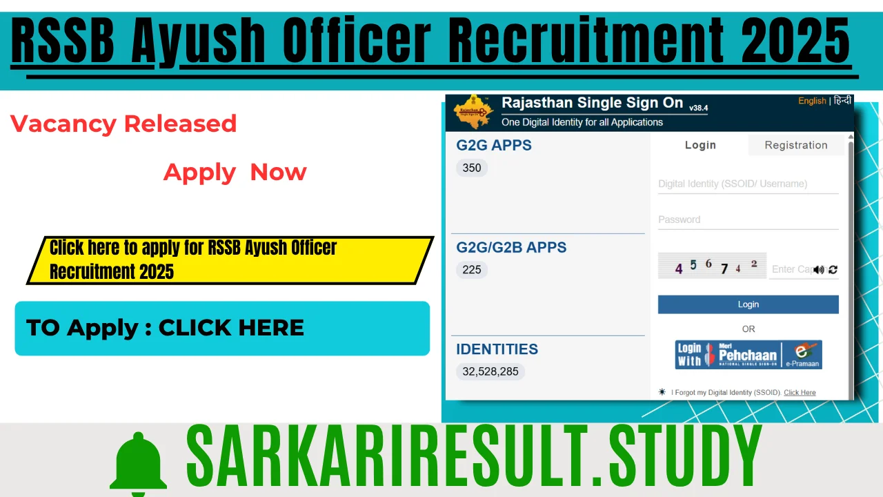 RSSB Ayush Officer Recruitment 2025