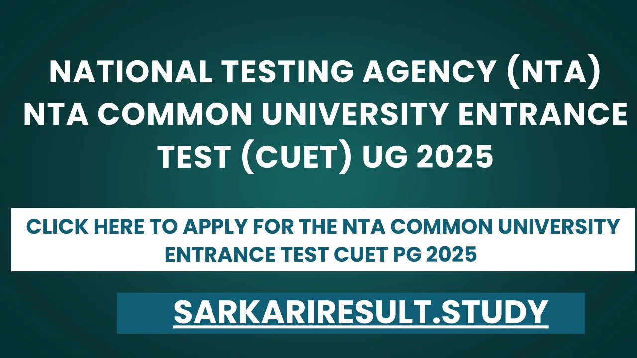 NTA Common University Entrance Test CUET PG 2025 