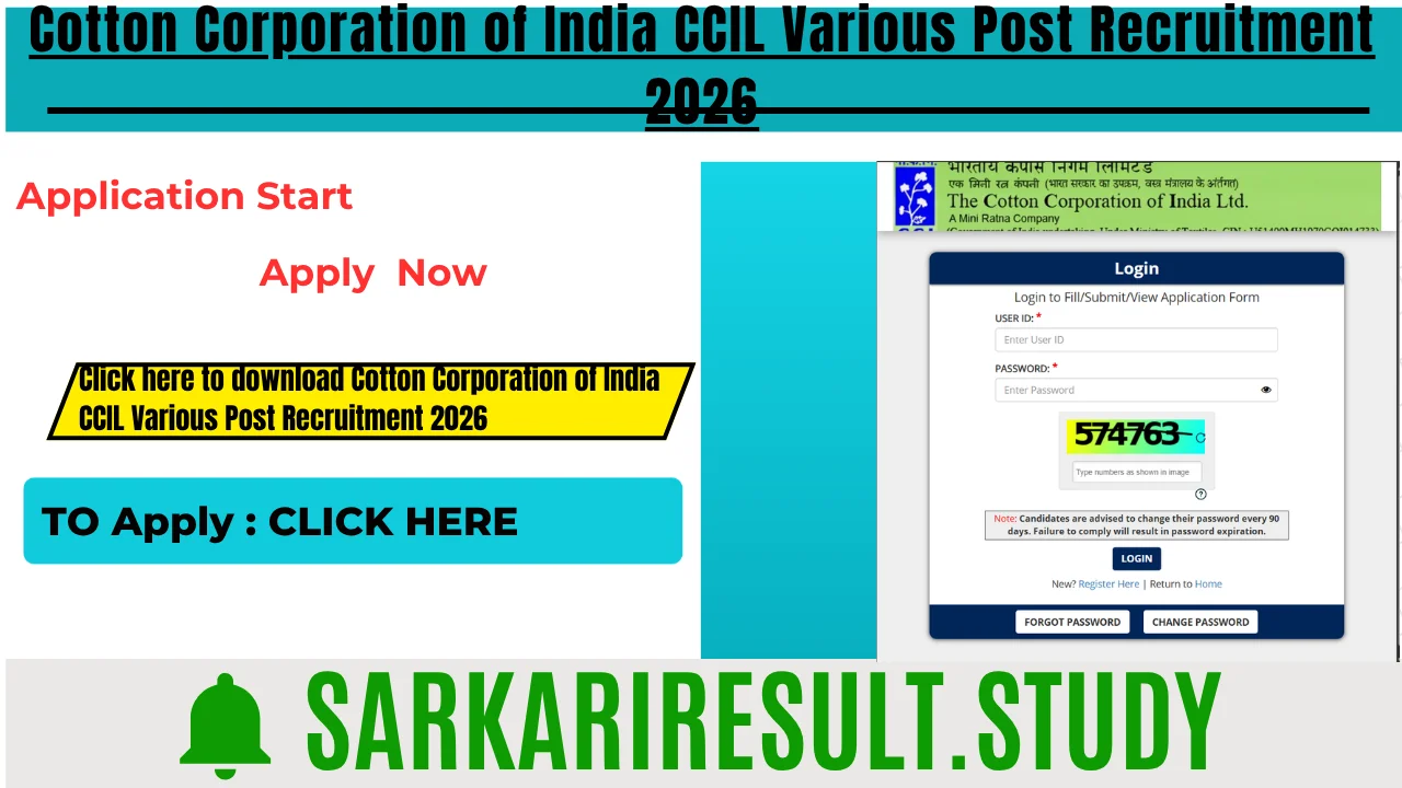 Cotton Corporation of India CCIL Various Post Recruitment 2026
