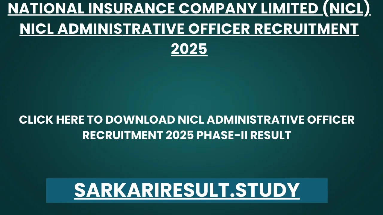 NICL AO Recruitment 2025 Pre Phase-II Result