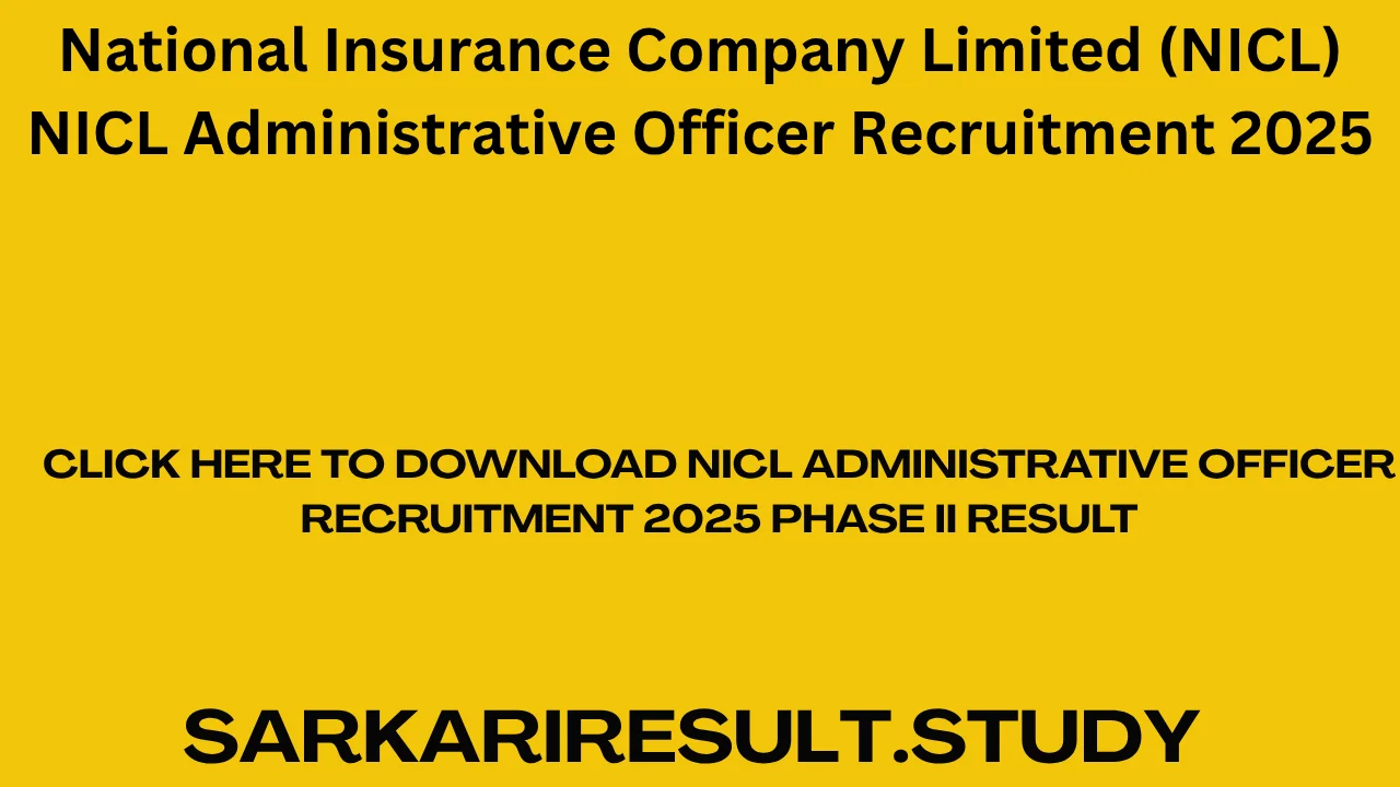 NICL AO Recruitment 2025 Phase II Result