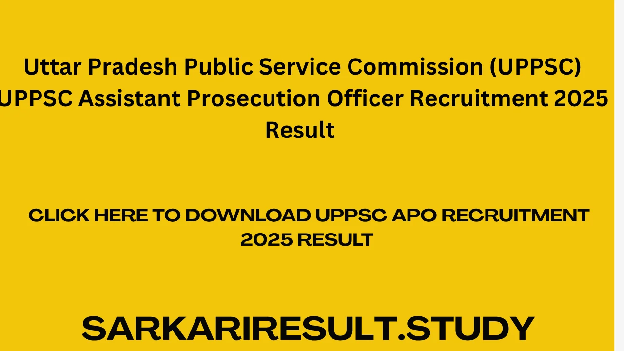 UPPSC APO Recruitment 2025 Result 