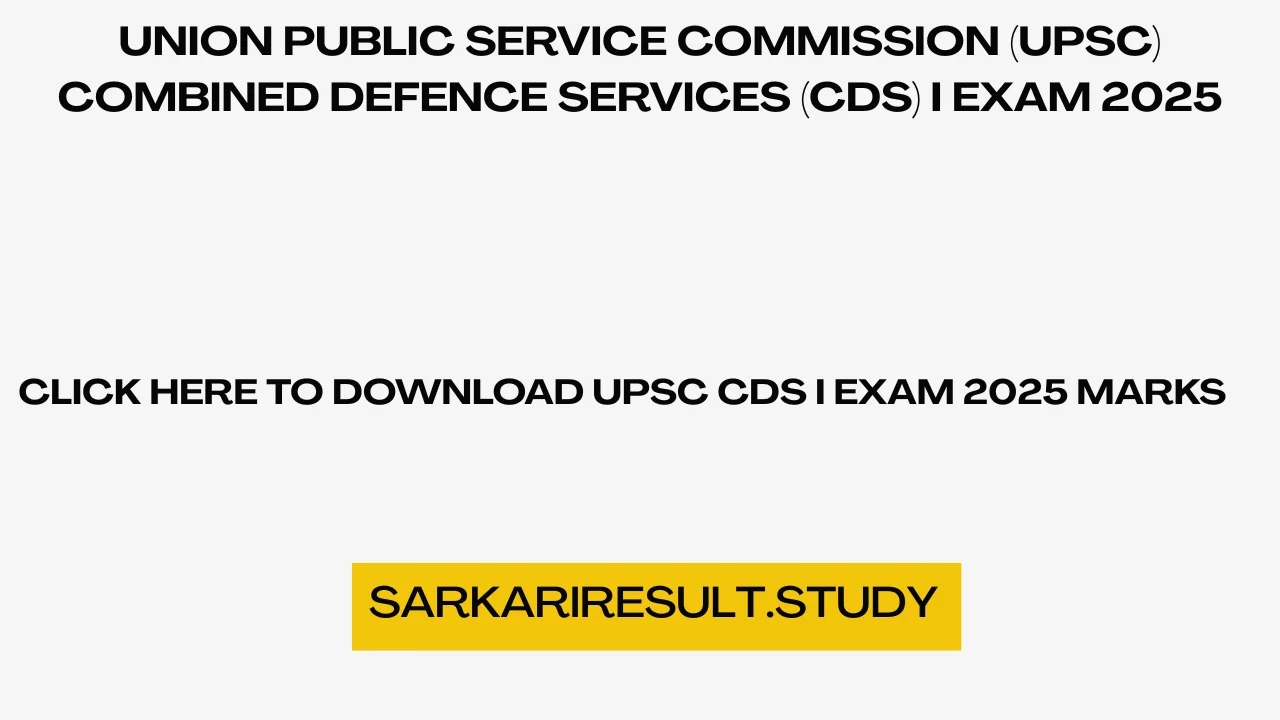 UPSC CDS I Exam 2025 Marks
