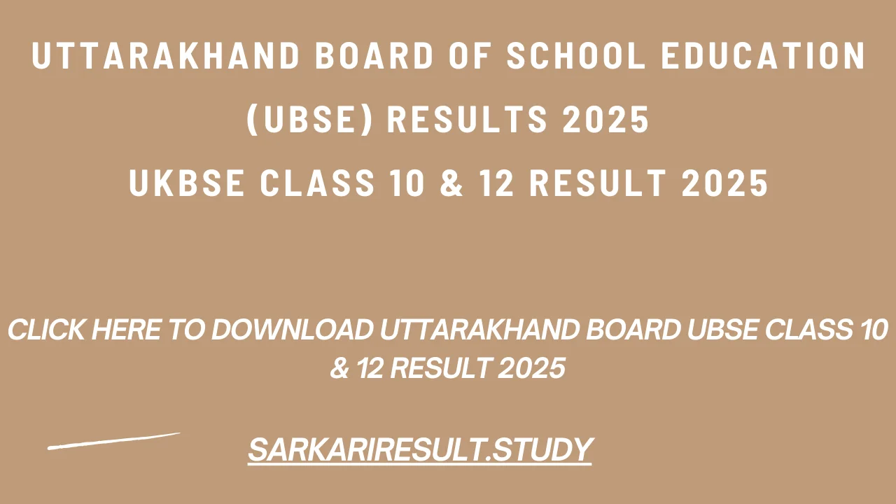 Uttarakhand Board UBSE Class 10 & 12 Result 2025