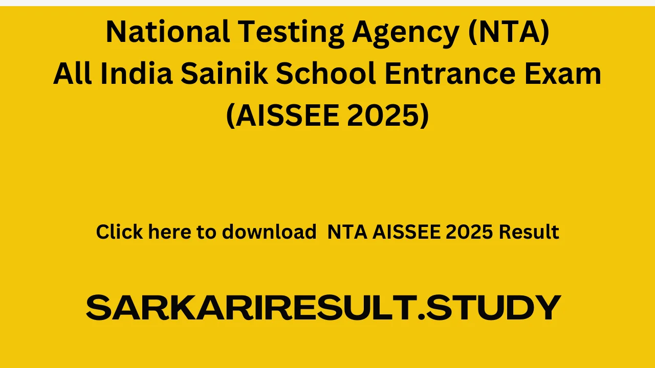  NTA AISSEE 2025 Result