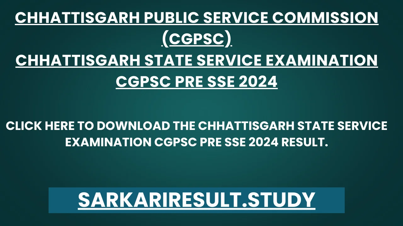 CGPSC 2024 Pre Result 2025