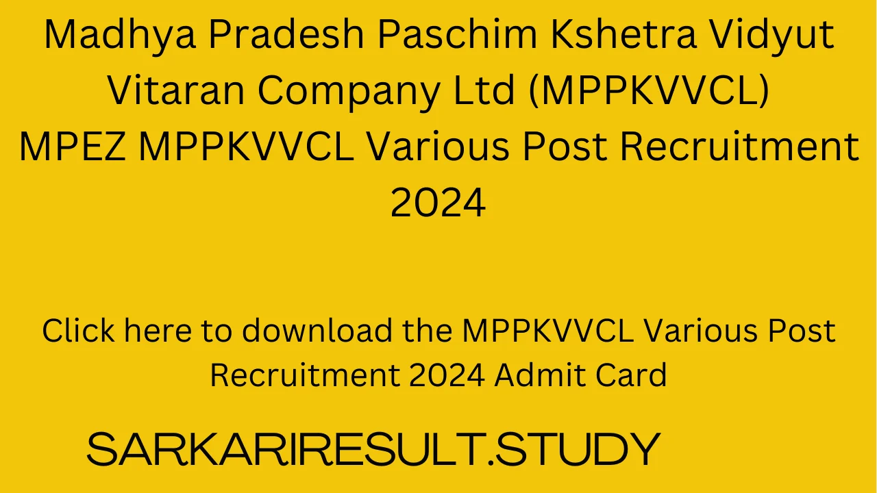 MPPKVVCL Various Post Recruitment 2024 Admit Card