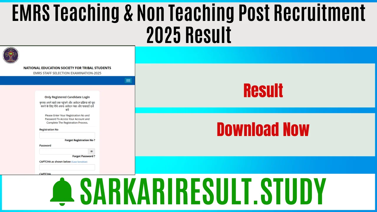 EMRS Teaching & Non Teaching Post Recruitment 2025 Result