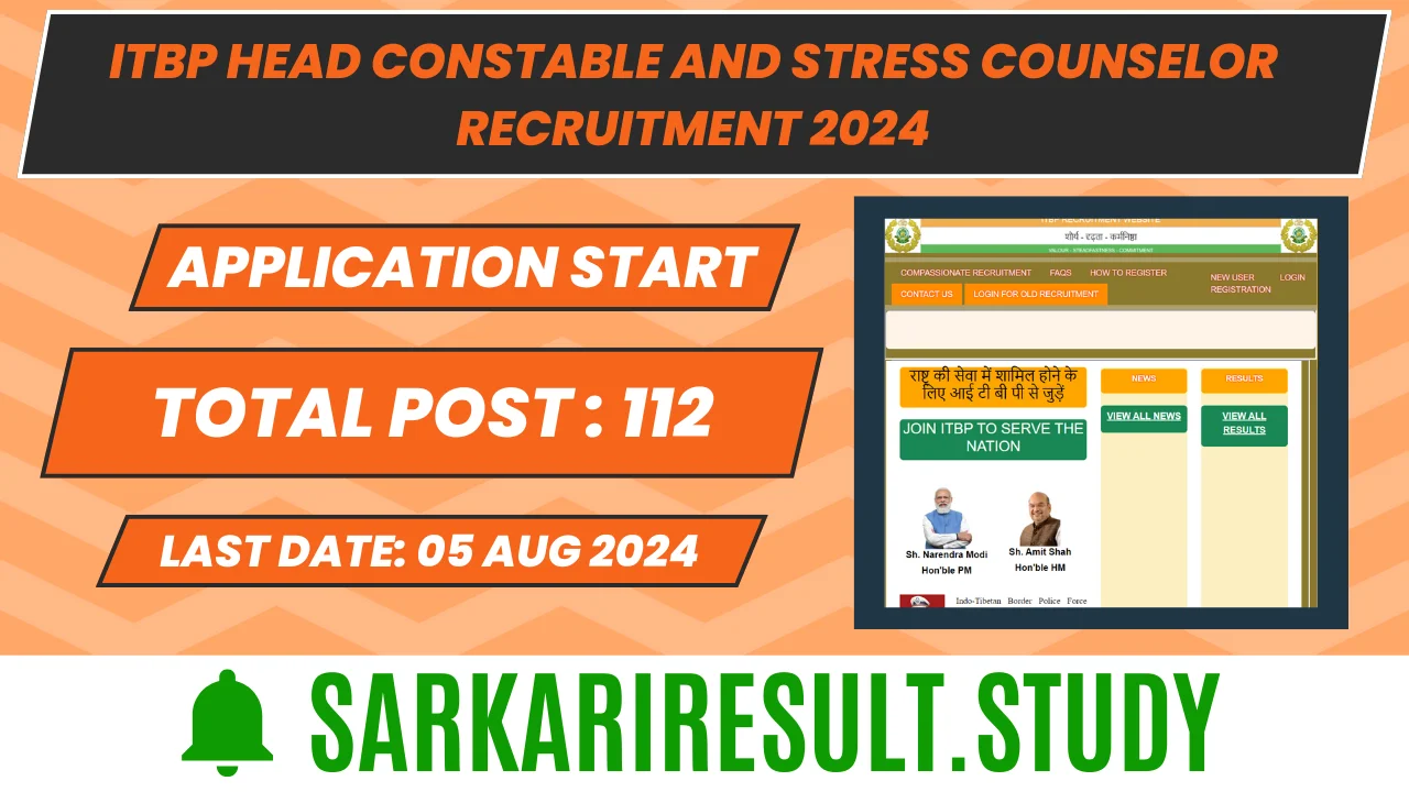 ITBP Head Constable and Stress Counselor Recruitment 2024