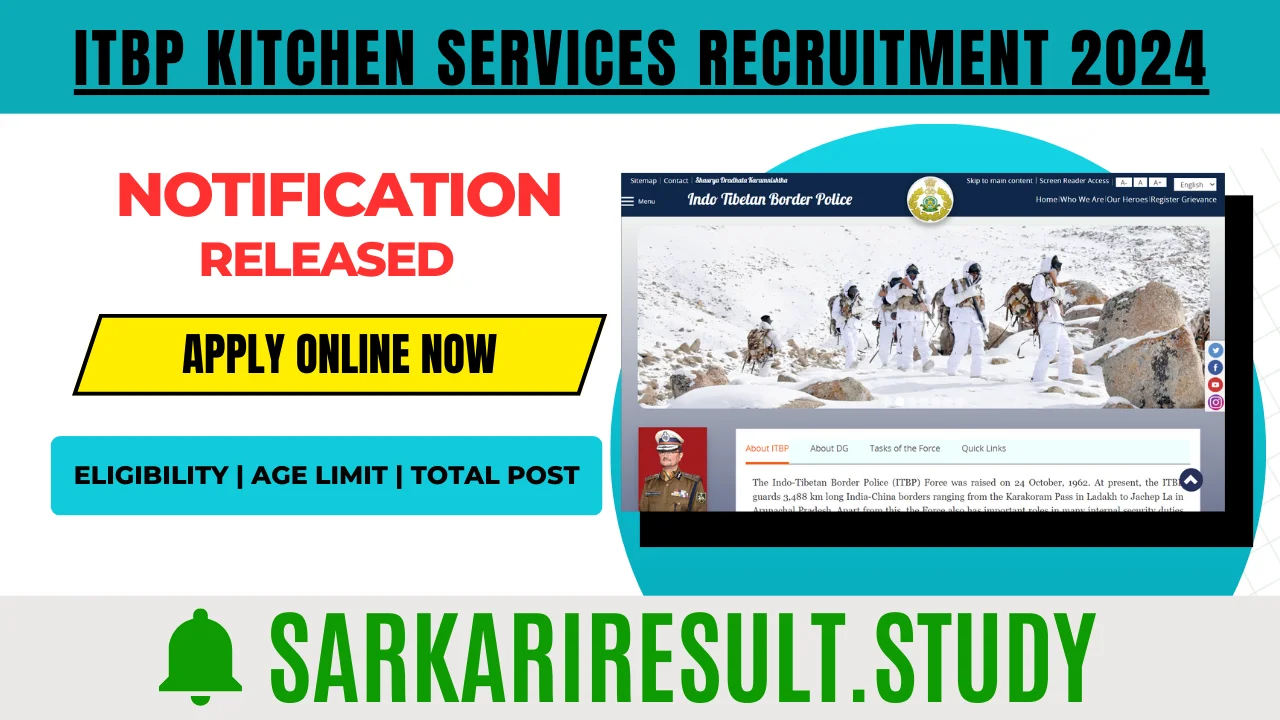 ITBP Kitchen Services Recruitment 2024