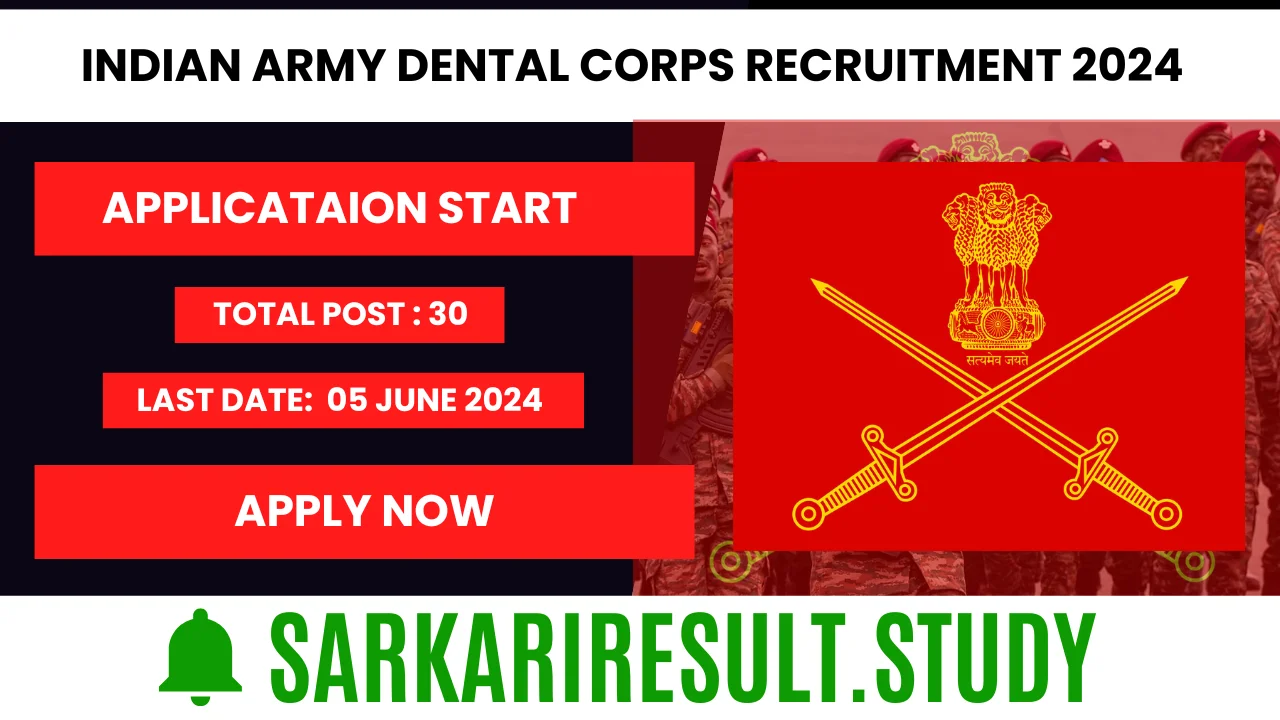 Indian Army Dental Corps Recruitment 2024