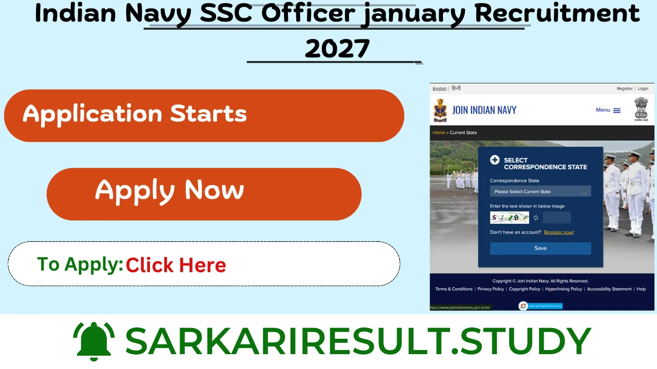 Indian Navy SSC Officer january Recruitment 2027