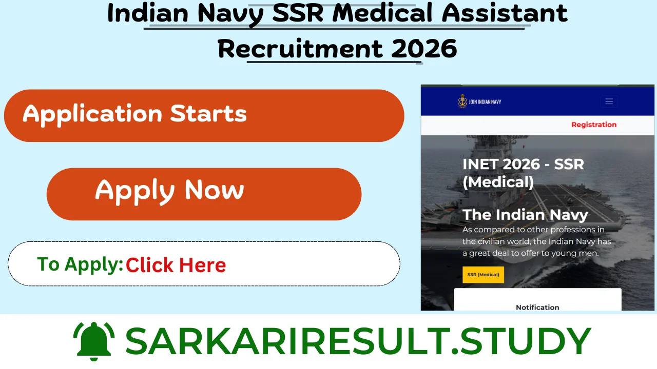 Indian Navy SSR Medical Assistant Recruitment 2026