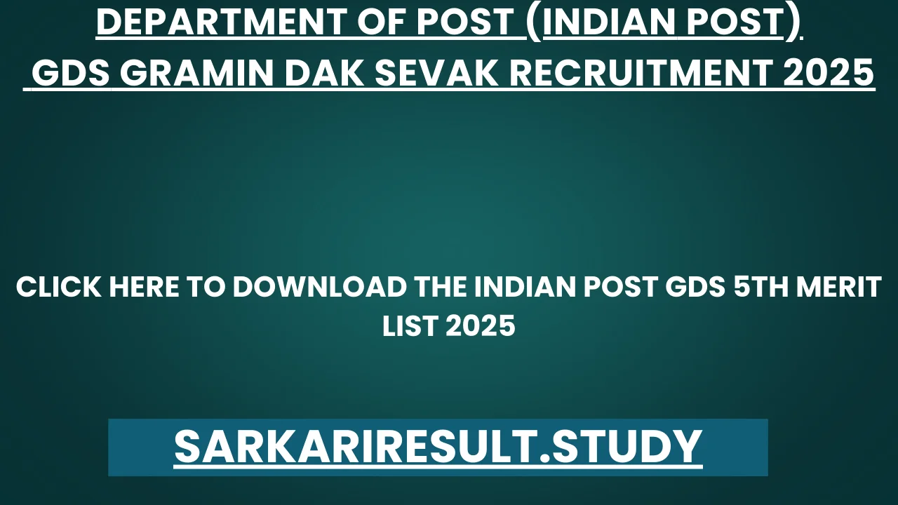 Indian Post GDS 5th Merit List 2025