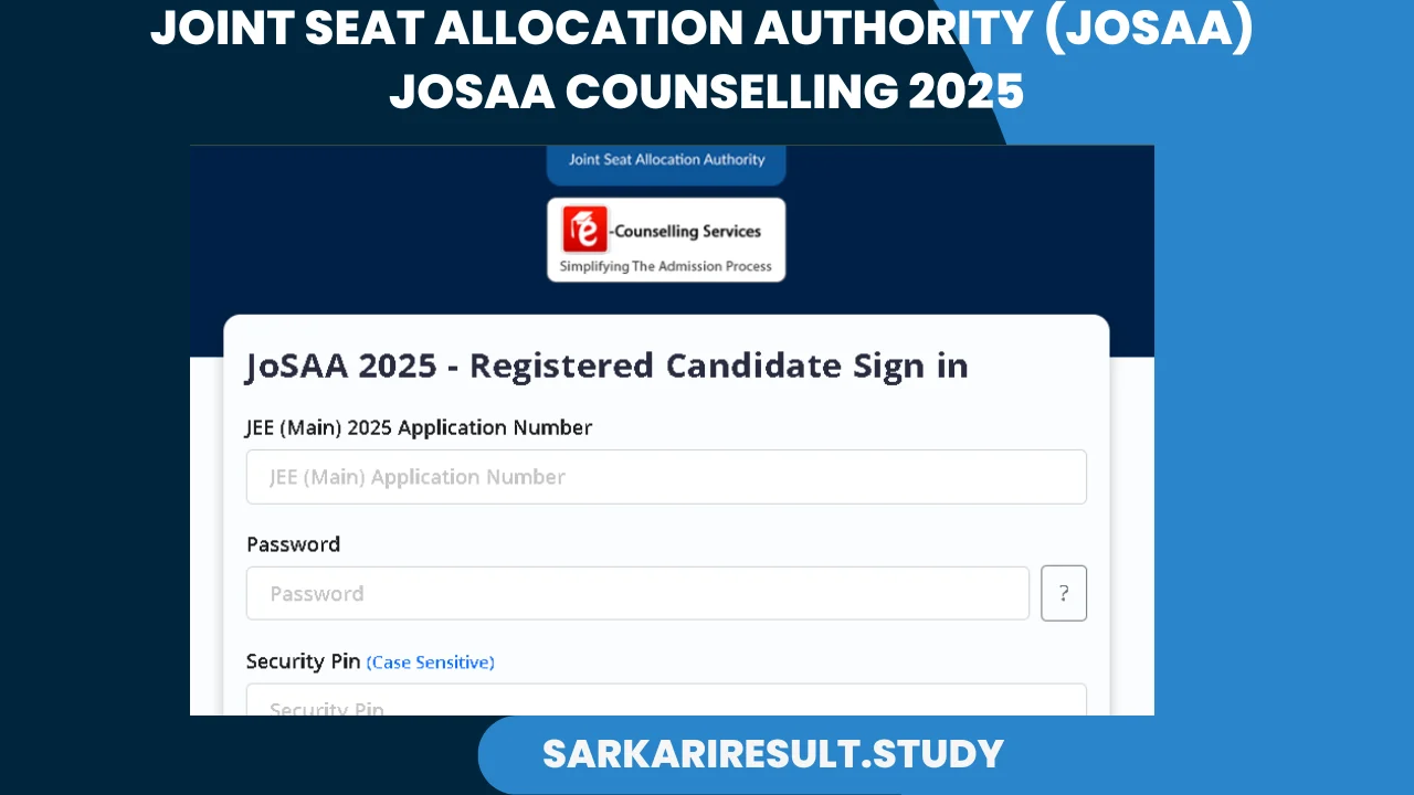 JOSAA Counselling 2025