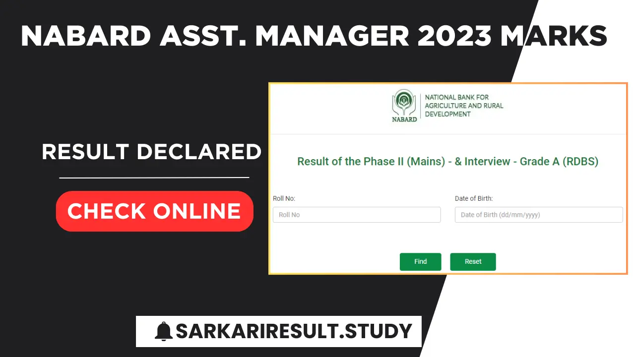 NABARD Asst. Manager 2023 Marks