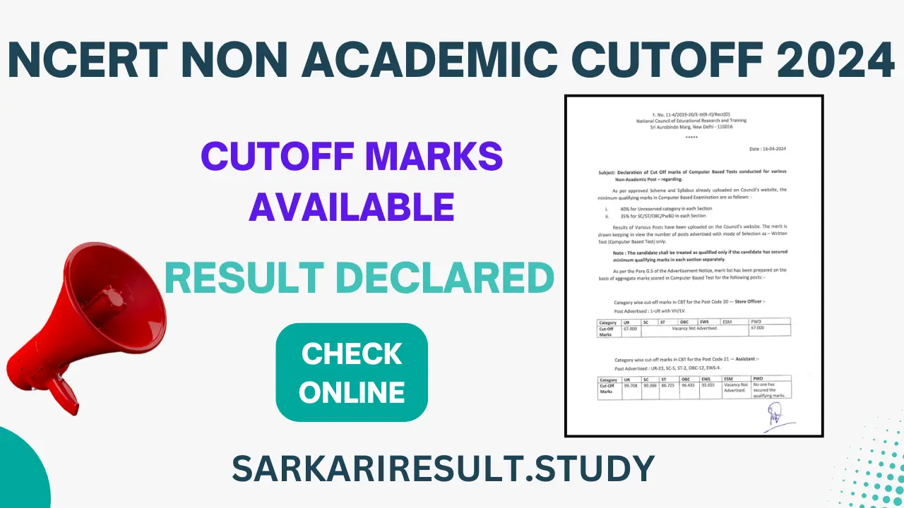 NCERT Non Academic Cutoff 2024