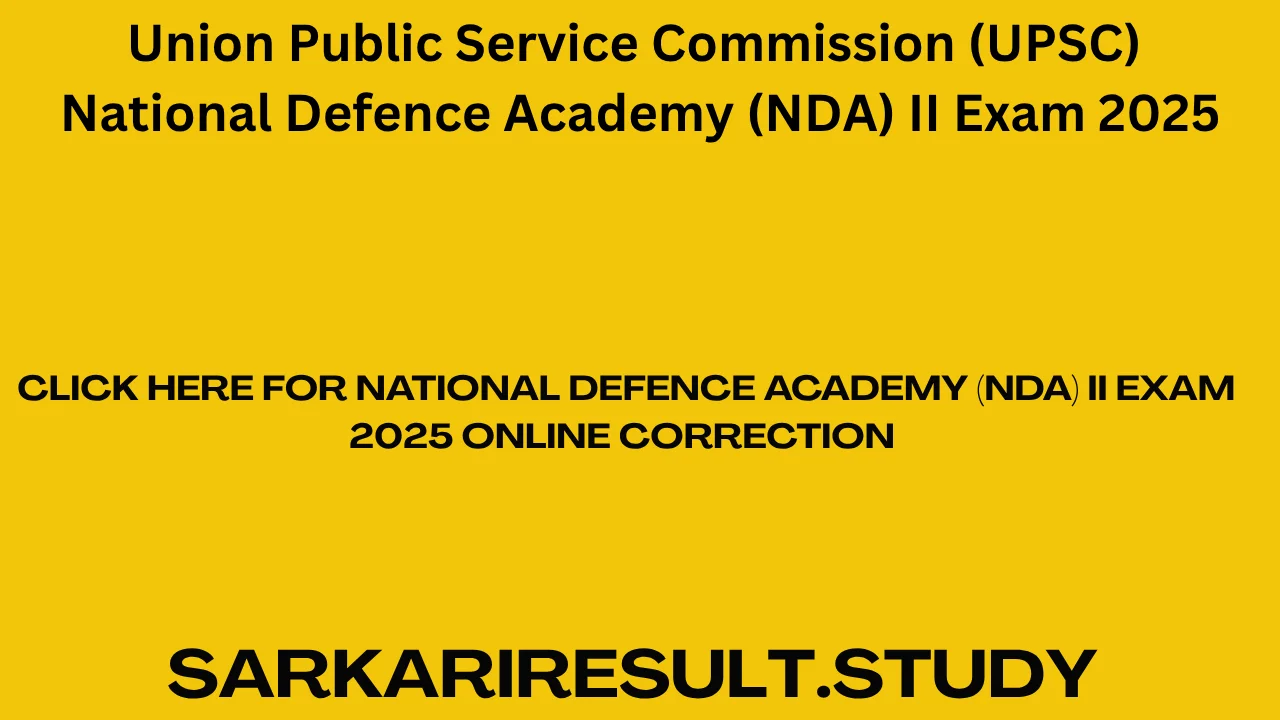 NDA II Exam 2025 Online Correction 