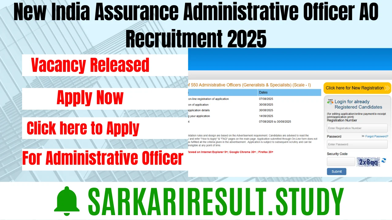 NIACL Administrative Officer AO Recruitment 2025