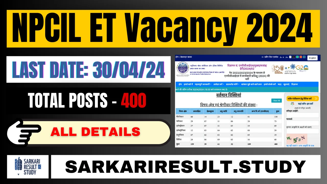 NPCIL ET Vacancy 2024