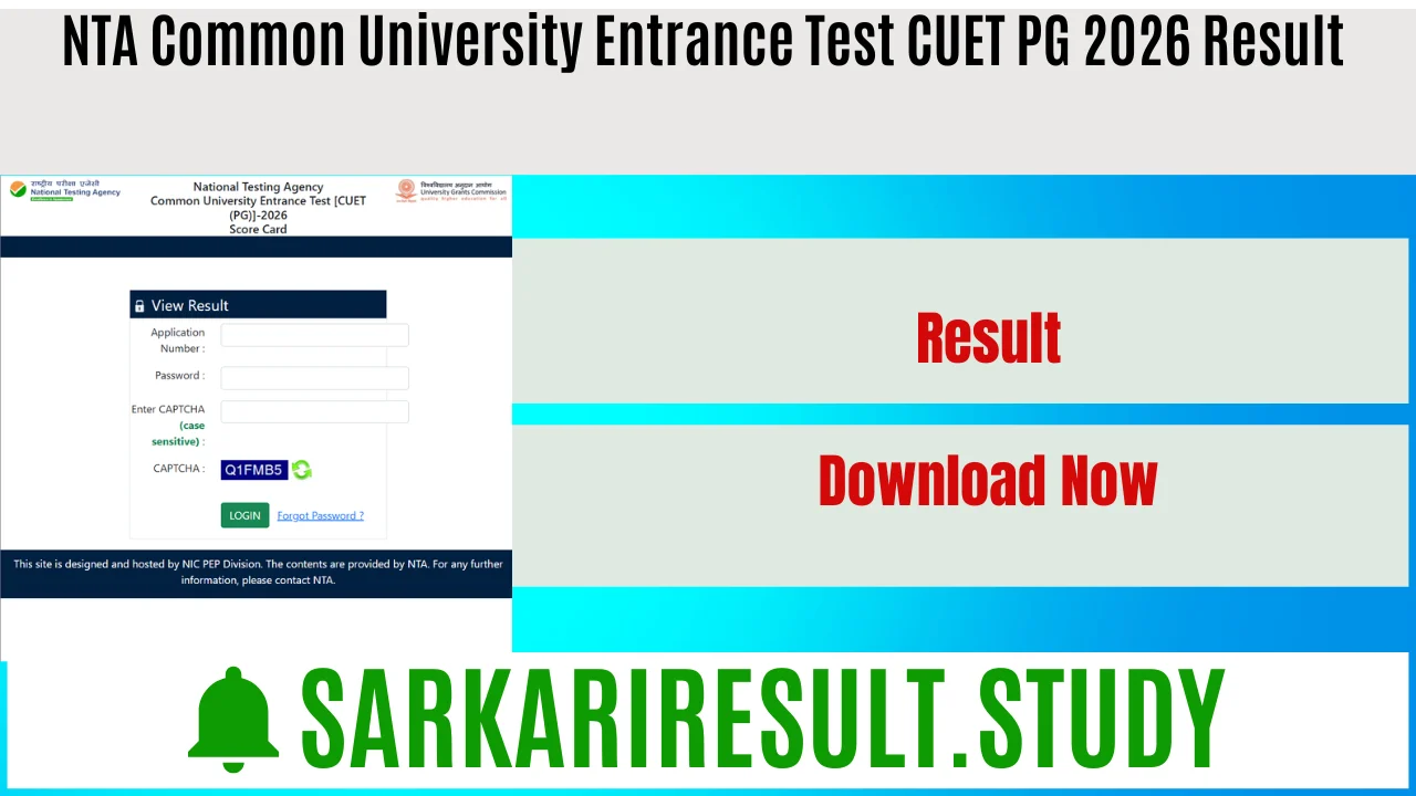 NTA CUET PG 2026 Result 