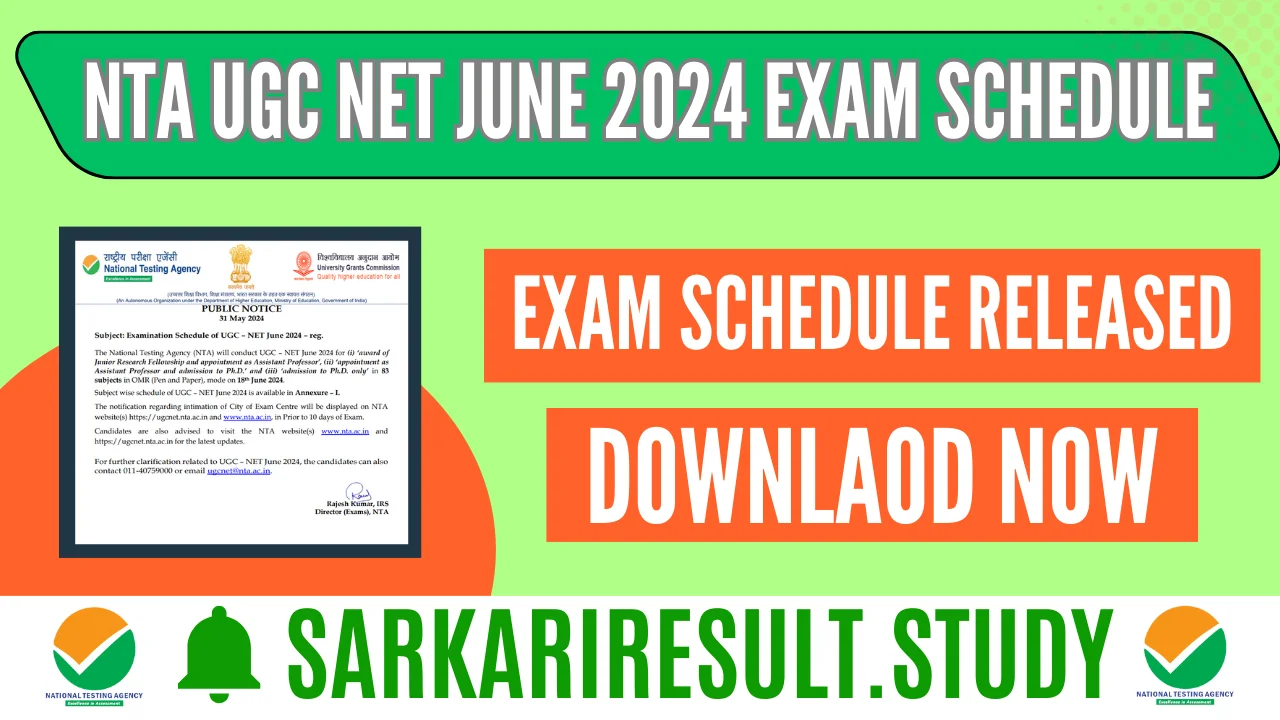 NTA UGC NET June 2024 Exam Schedule