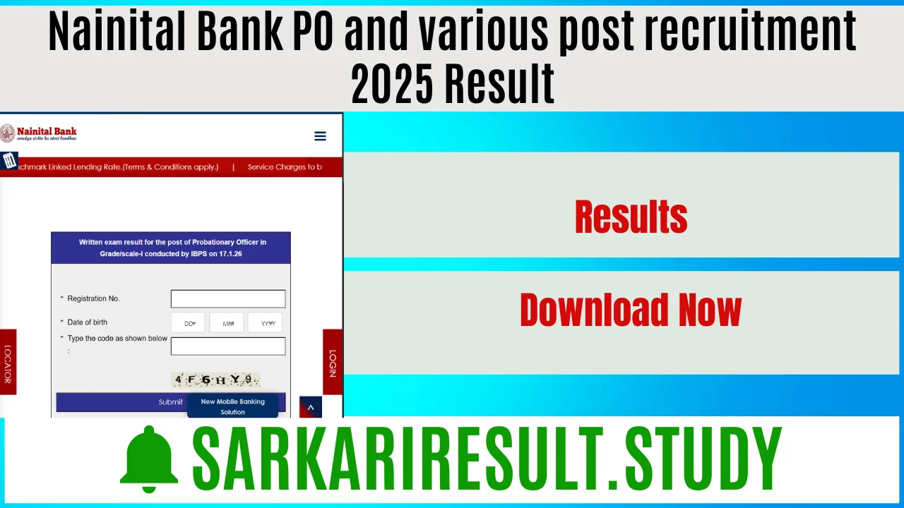 Nainital Bank PO and various post recruitment 2025 Result
