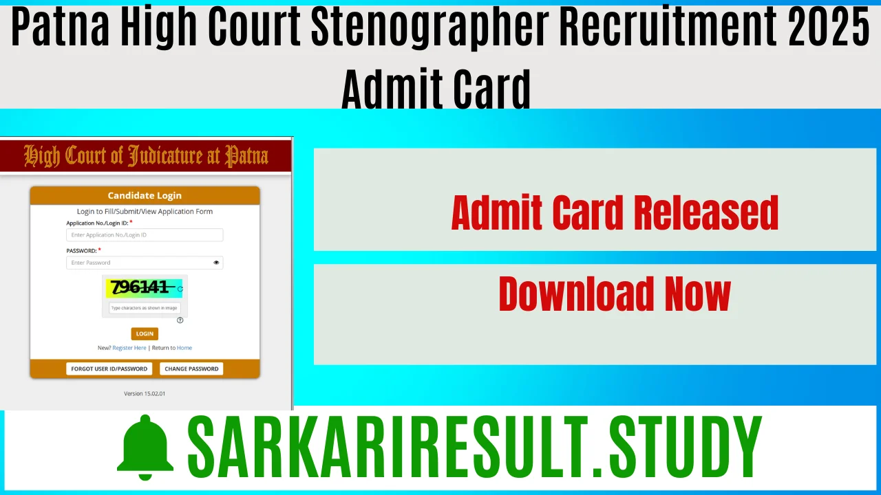 Patna High Court Stenographer Recruitment 2025 Admit Card 