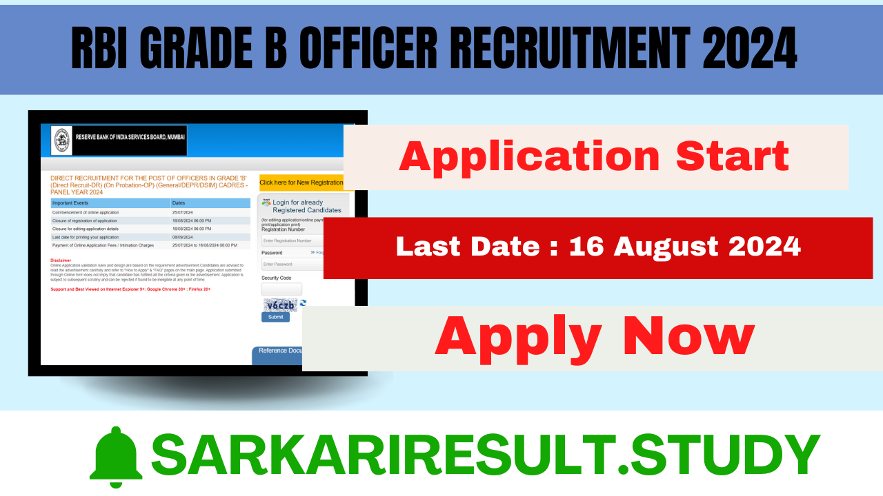 RBI Grade B Officer Recruitment 2024