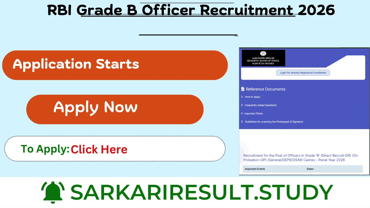 RBI Grade B Officer Recruitment 2026