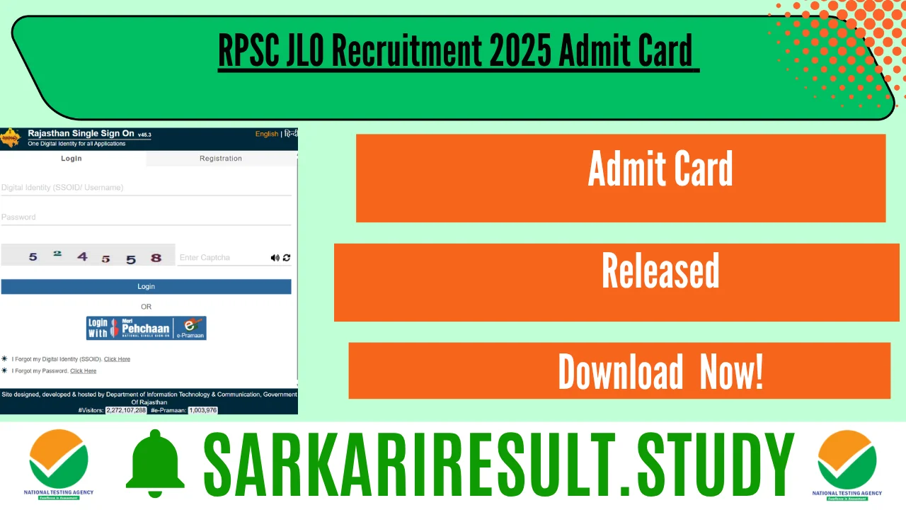RPSC JLO Recruitment 2025 Admit Card 