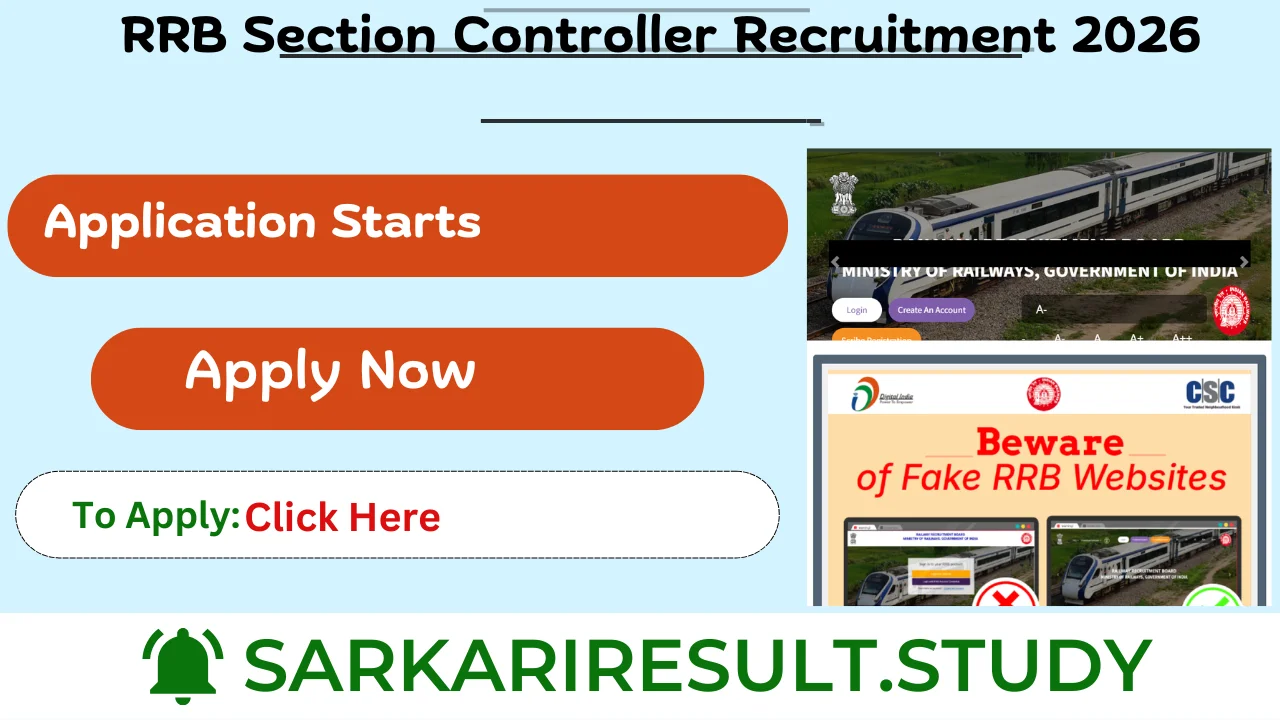 RRB Section Controller Recruitment 2026