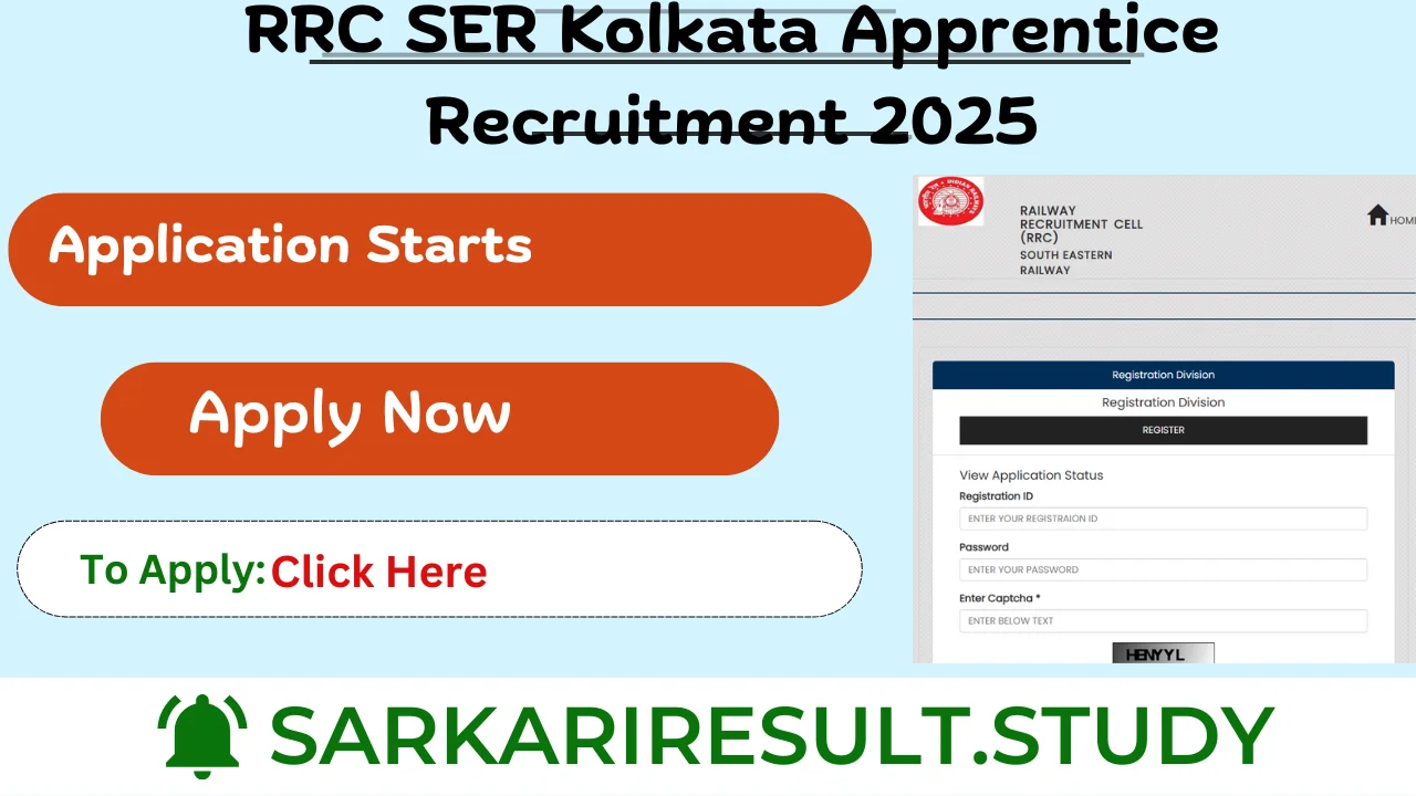 RRC SER Kolkata Apprentice Recruitment 2025