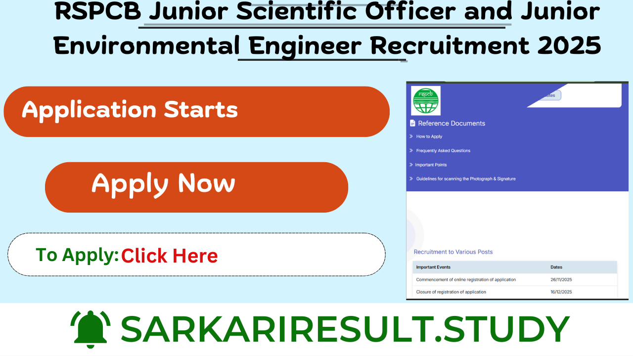 RSPCB JSO & JEE Recruitment 2025