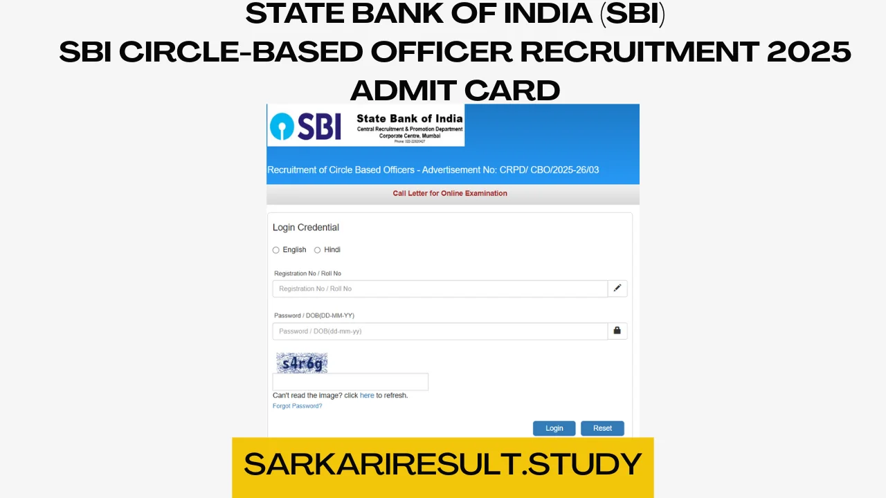 SBI CBO Circle-Based Officer Recruitment 2025 Admit Card