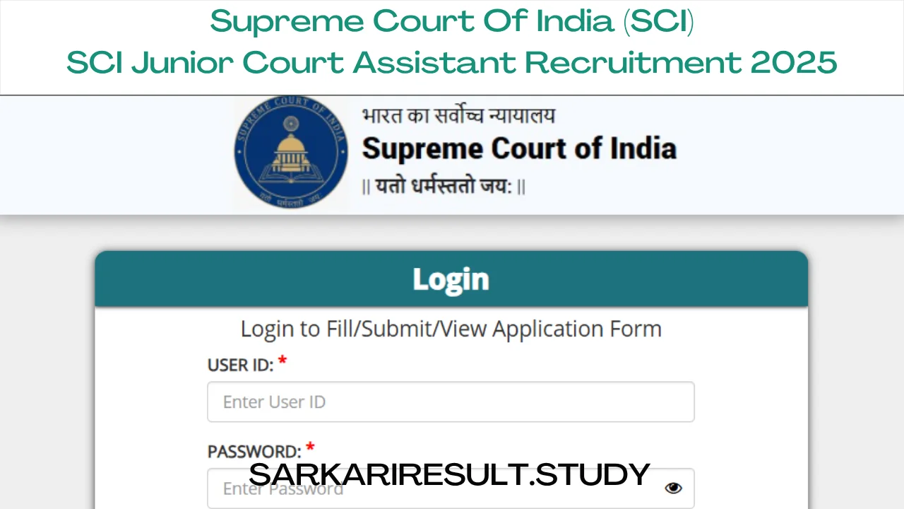 SCI Junior Court Assistant Recruitment 2025 Descriptive Test Admit Card 